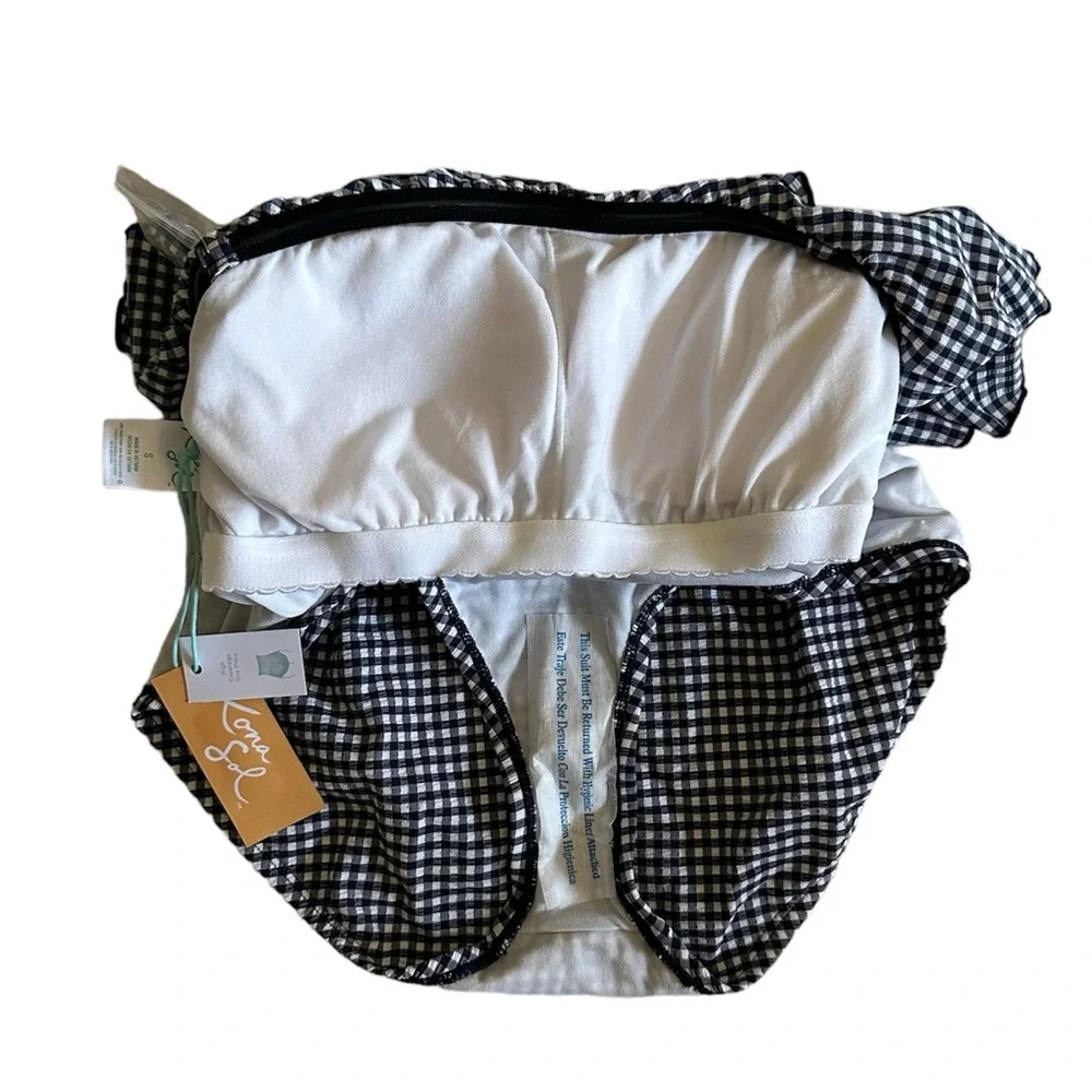 Kona Sol Women’s Bandeau Ruffle One-Piece Swimsuit, Size S, NWT - Picture 4 of 9